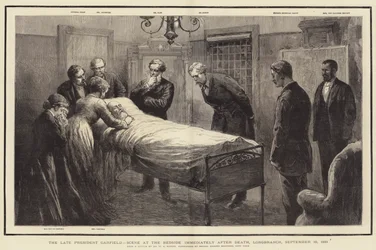 Le défunt Président Garfield, scène au chevet immédiatement après la mort, Longbranch, 19 septembre 1881